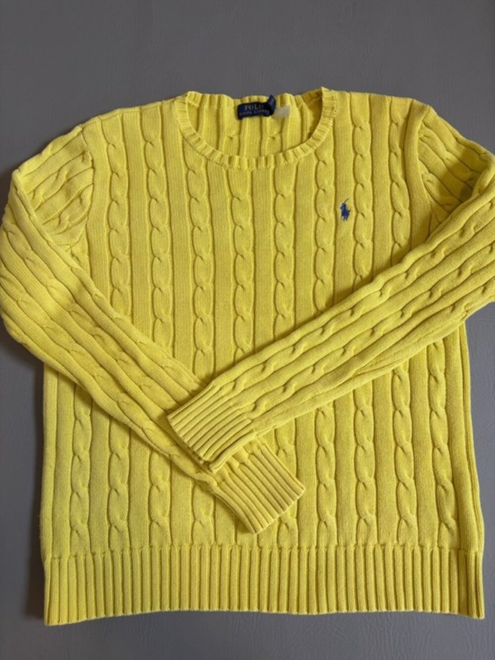 Polo Ralph Lauren Women’s Knit Sweater Yellow Crewneck size Medium - Picture 12 of 12